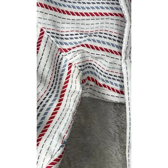 Faconnable Button Shirt Size L Red Blue White Stripe Womens $96 - Picture 10 of 16